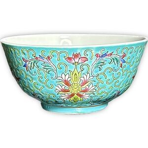 Vintage Famille Verte Jingdezhen Rice Bowl